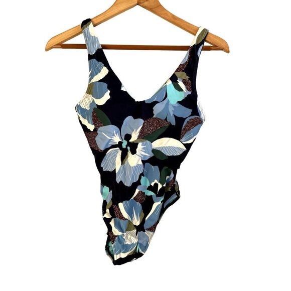 Athleta Blue Floral Tropical One Piece Swimsuit XS - Picture 8 of 14